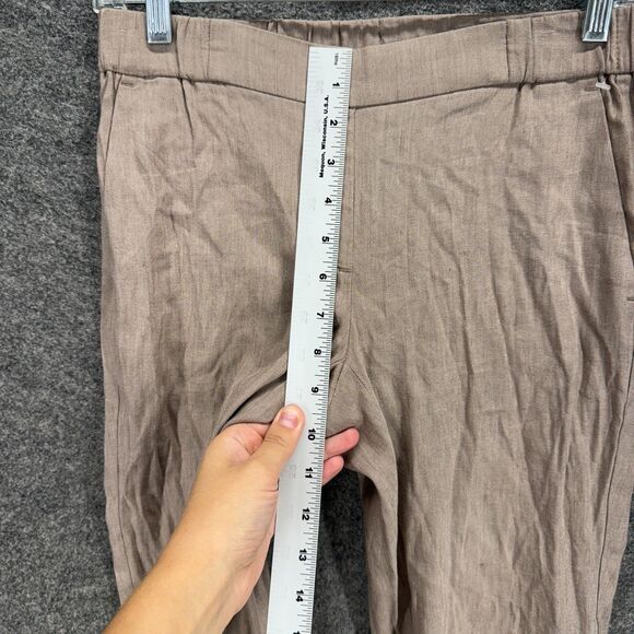 New J. Jill Pants Women PXS Petite Beige Mid Rise Flat Front Linen Stretch - Picture 4 of 9